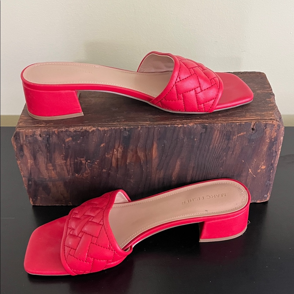 Marc Fisher "Casper" block heel mules